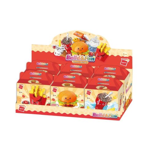 QMAN 35012 - Mc burger menü építőjáték - 100% kompatibilis minden más kedvelt márkával
