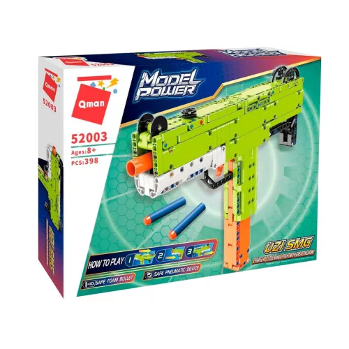 QMAN 52003 - UZI Játék géppisztoly - 100% technic-kompatibilis építőjáték