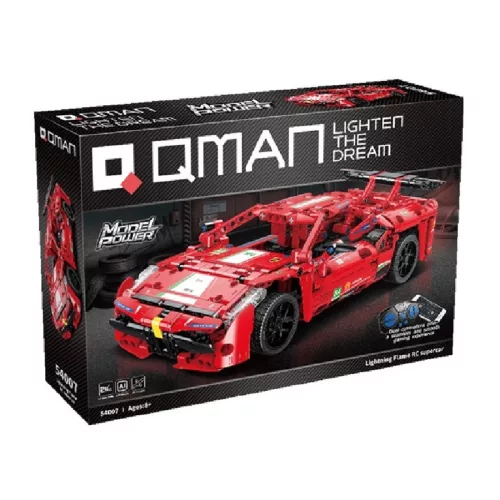 QMAN 54007 - Lightning Flame piros versenyautó - 100% technic-kompatibilis építőjáték