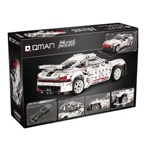 QMAN 54008 - Speedy Shadow fehér sportautó - 100% technic-kompatibilis építőjáték