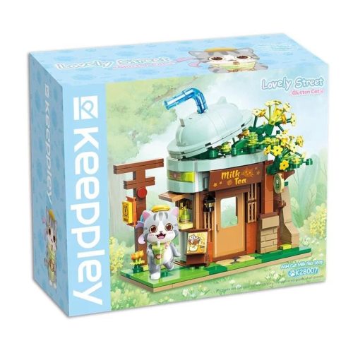 QMAN® K28007 Keepplay - Ash macska Milk tea shopja építőjáték - 100% kompatibilis minden más kedvelt márkával