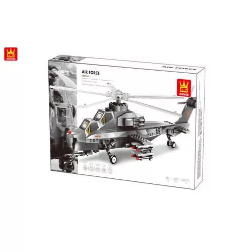 WANGE 4002 - Katonai helikopter építőjáték - 100% kompatibilis minden más kedvelt márkával