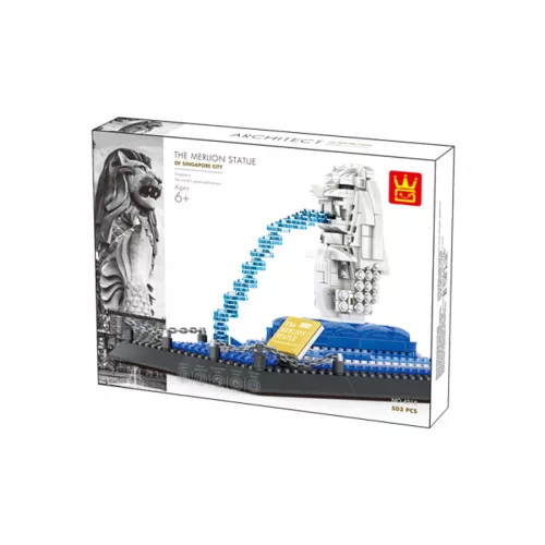 WANGE 4218 - Merlion szobor – Szingapúr építőjáték - 100% kompatibilis minden más kedvelt márkával