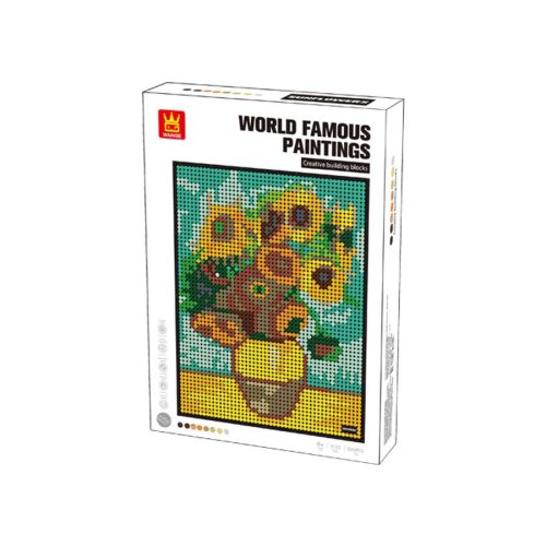 WANGE® 5122 - Van Gogh napraforgói építőjáték - 100% kompatibilis minden más kedvelt márkával