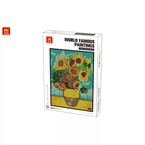WANGE 5122 - Van Gogh napraforgói építőjáték - 100% kompatibilis minden más kedvelt márkával