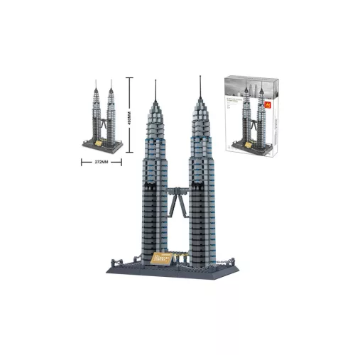 WANGE 5213 - Petronas tornyok Kuala Lumpur – Malájzia építőjáték - 100% kompatibilis minden más kedvelt márkával