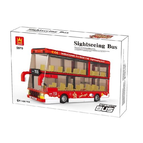 WANGE® 5970 - Városnéző kétszintes busz építőjáték - 100% kompatibilis minden más kedvelt márkával
