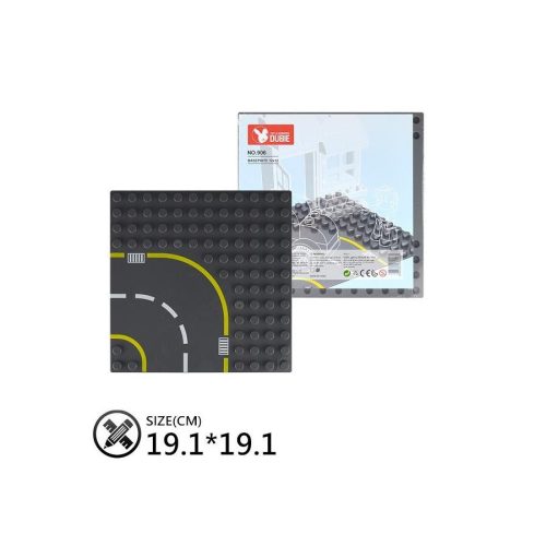 WANGE® 906 | építőjáték alaplap nagy méretű kockákhoz - 100% kompatibilis minden más kedvelt márka nagy méretű kockáival | 12x12 - út kanyar