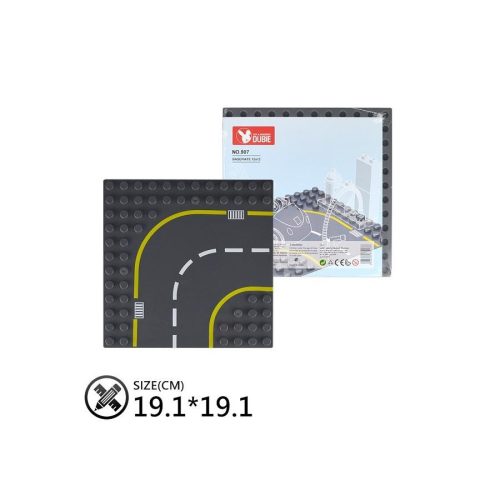 WANGE® 907 | építőjáték alaplap nagy méretű kockákhoz - 100% kompatibilis minden más kedvelt márka nagy méretű kockáival | 12x12 – út kanyar