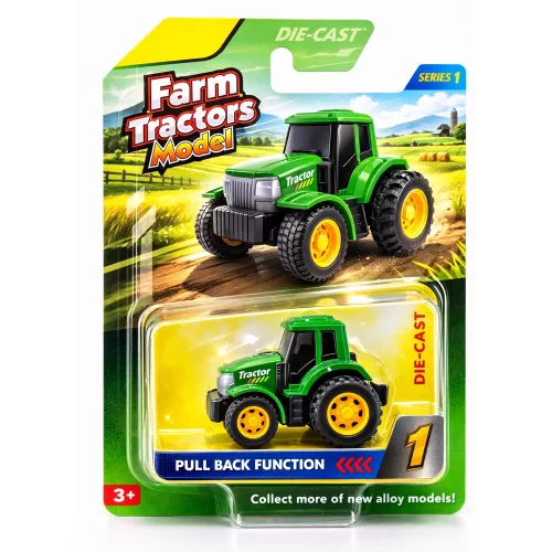 Fém mini traktor - zöld