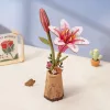 Rowood 3D fa puzzle virág - Liliom (rózsaszín)