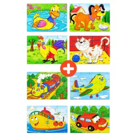 4 db 12 db-os puzzle dobozban (kacsás + repülős)