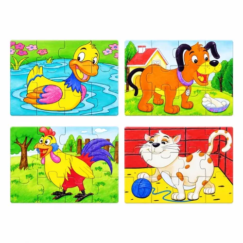 4 db 12 db-os puzzle dobozban (kacsás + repülős)
