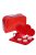 15 db-os fém teáskészlet bőröndben (piros)