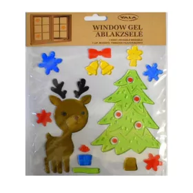 Zselés ablakdísz (szarvas, fenyőfával)