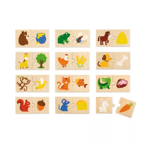 Készségfejlesztő Puzzle (Mit esznek az állatok?)