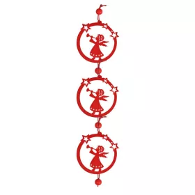 Dekorációs figura (3db-os, lógó, piros angyal)