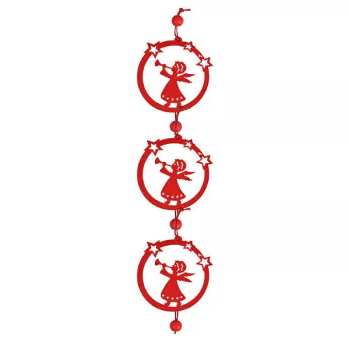 Dekorációs figura (3db-os, lógó, piros angyal)