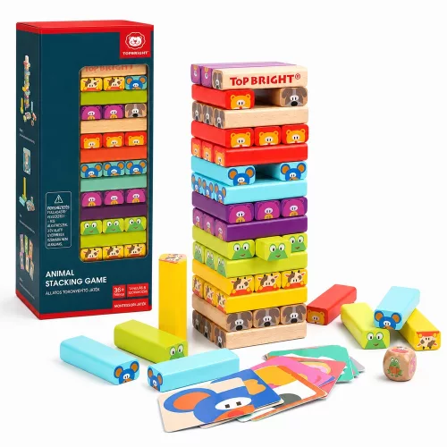Leboruló torony (állatos) - jenga