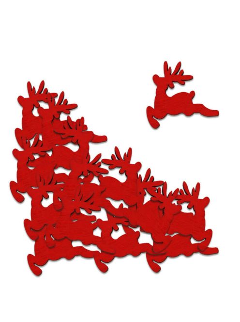 Dekorációs figura (18db-os, piros, kicsi szarvas)
