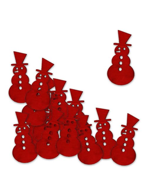 Dekorációs figura (12db-os, piros, nagy hóember)