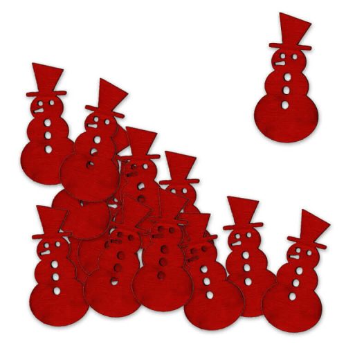 Dekorációs figura (12db-os, piros, nagy hóember)