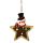 Dekorációs figura (hóember csillag, Merry Christmas felirattal, LED világítással)