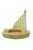 Mini fa vitorlás hajó (zöld-natúr)