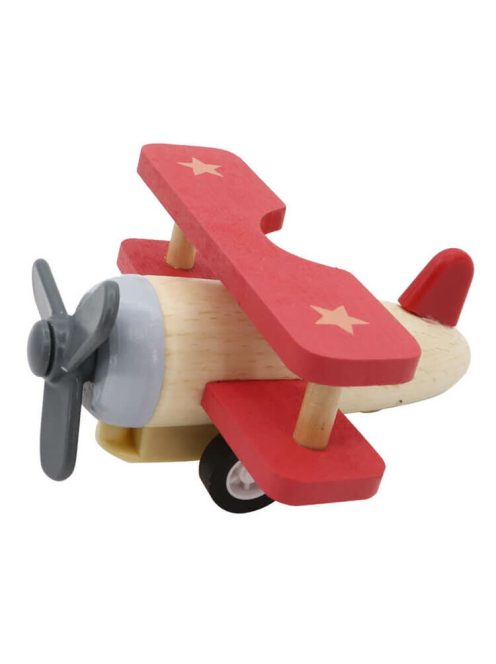 Lendkerekes mini repülő (natúr-piros)