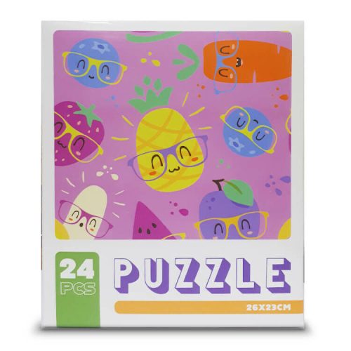 Papír Puzzle 24db-os (mosolygós gyümölcsök)