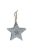 Dekorációs figura (szürke csillag, fehér pöttyökkel, ezüst csillámos csillaggal középen)