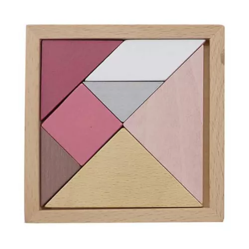 Tangram és tetris építőjáték (rózsaszín, középen rózsaszín kocka)