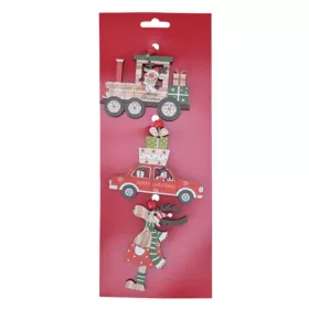   Dekorációs figura (mozdony rénszarvassal, piros autó, rénszarvas)