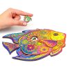 Fa puzzle, színes A3 méretű (hal)
