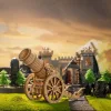 ROKR 3D fa puzzle – Kerekes ostromágyú