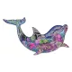 Fa puzzle, színes A3 méretű (delfin)
