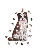 Fa puzzle, színes A4 méretű (kutya)