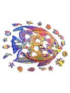 Fa puzzle, színes A4 méretű (hal)
