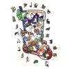Fa puzzle, színes A3 méretű (Mikulás zokni)