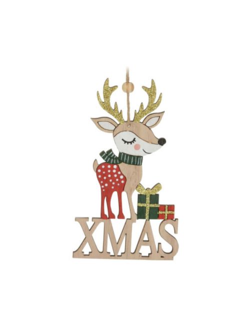 Karácsonyi dekorációs figura (jobbra néző rénszarvas XMAS felirattal)