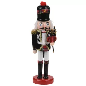   Diótörő skót dudával (fekete ruhában, fekete kalapban, 25 cm-es)