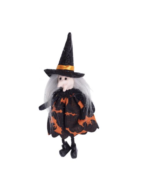 Halloween dekorációs figura (boszorkány, fekete ruhában)