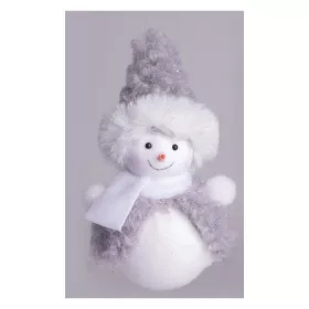   Karácsonyi dekoráció (hóember szürke mellényben, 12 cm)