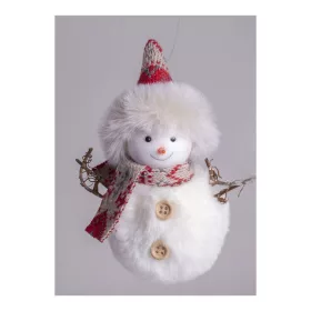   Karácsonyi dekoráció (hóember piros sállal-sapkával, 12 cm)