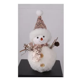   Karácsonyi dekoráció (hóember flitteres sállal-sapkával, 22 cm)