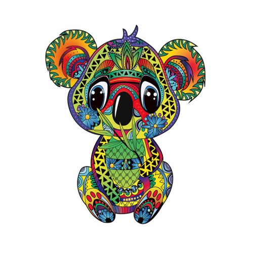 Fa puzzle, színes A5 méretű 95 db-os (koala)