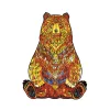 Fa puzzle, színes A5 méretű 100 db-os (medve)