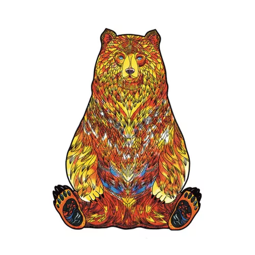 Fa puzzle, színes A3 méretű 200 db-os (medve)