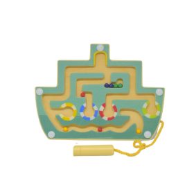 Mágneses golyóvezető - zöld hajó
