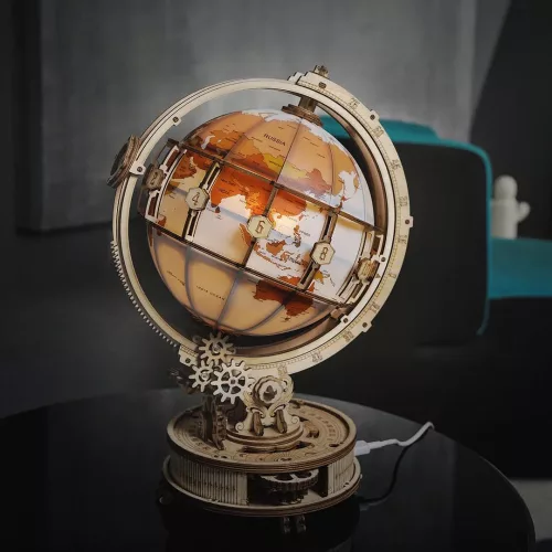 ROKR 3D fa puzzle – Világító földgömb